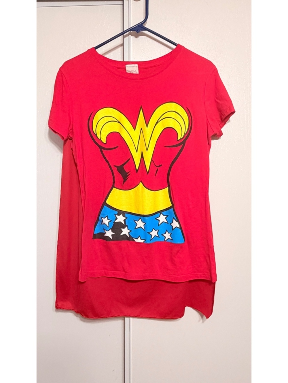 Rubie's Wonder Woman Girls XL Costume Shirt Tunic Attached Cape DC Comics